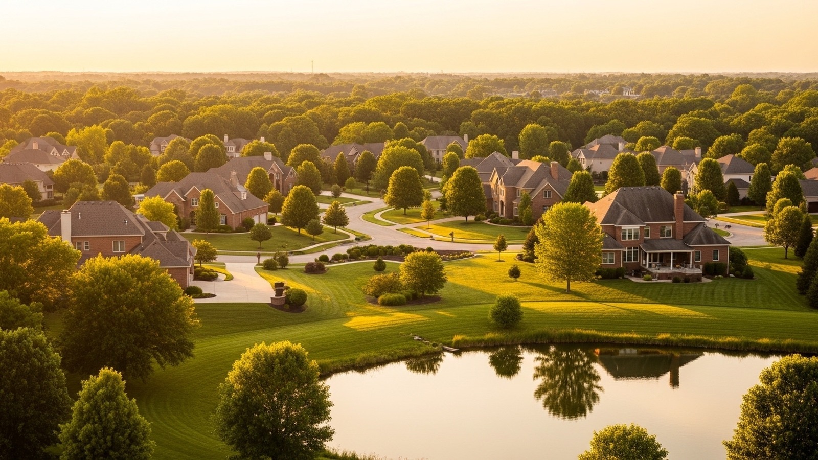Center Grove, Indiana — golden-hour skyline / signature landmark