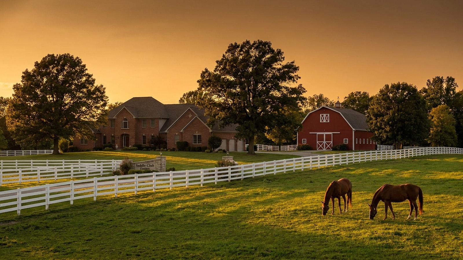 Saddle Club Estates Bargersville, Indiana — golden-hour skyline / signature landmark