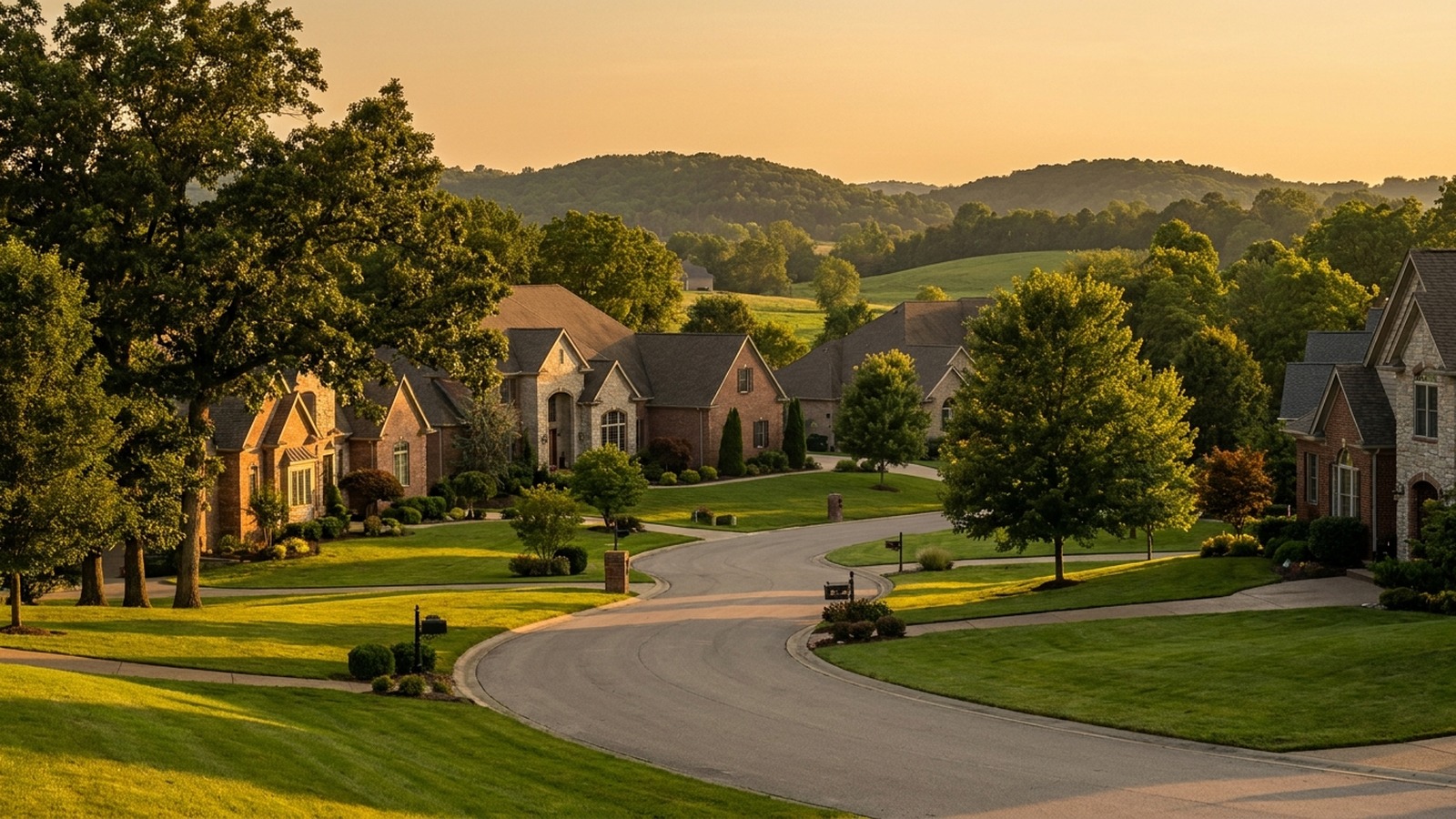 Sugar Grove Bargersville, Indiana — golden-hour skyline / signature landmark