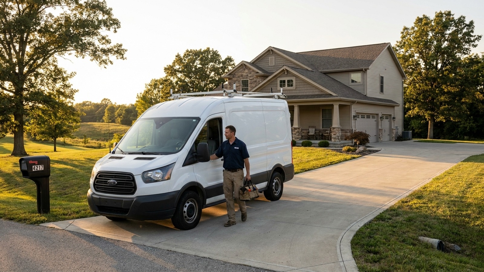 Handyman pulling up to a Bargersville custom home — same-day response