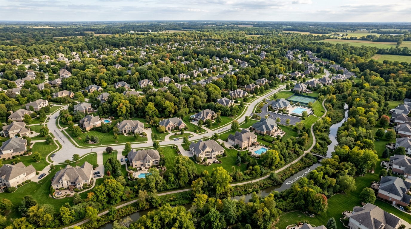 Luxury neighborhood near creek in Johnson County Indiana - Nick's Handyman Service area