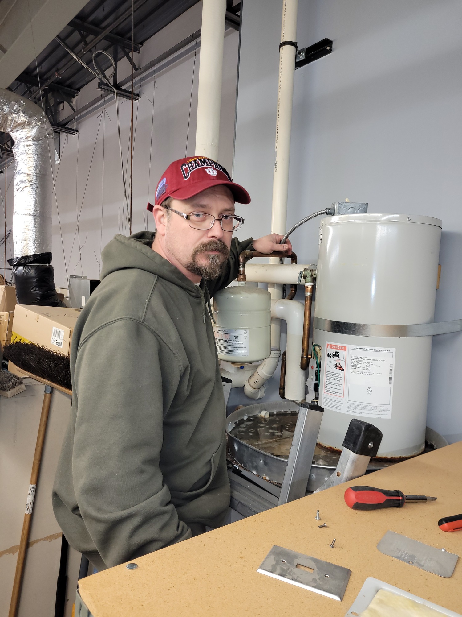 Nicholas — plumbing repair on a Greenwood job